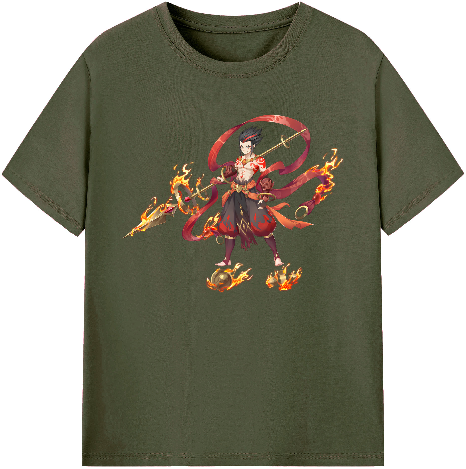 （画像用） Ne Zha 2 ナタ 魔童の大暴れ 綿100％ メンズ半袖Tシャツ｜肌触りやわらか＆通気性